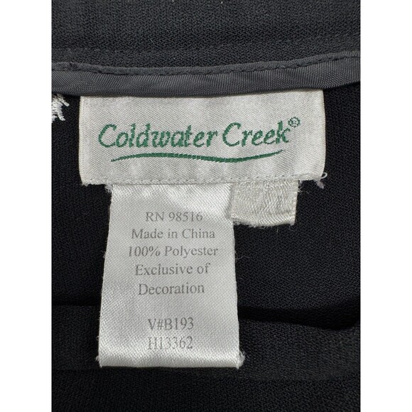 Coldwater Creek Side Zip Maxi Skirt Size XL Black White Floral Embroidery - Picture 6 of 7